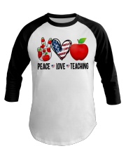 Felice Peace Love Teaching Baseball Tee tile