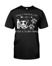 Easily Distracted By Dogs And Scuba Diving Classic T-Shirt tile