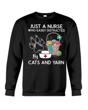 Just A Nurse Who Easily Distracted By Cat And Yarn Crewneck Sweatshirt tile