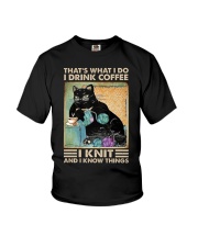That's What I Do I Drink Coffee I Knit Youth T-Shirt tile