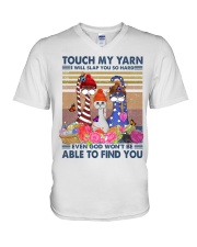 Touch My Yarn I Will Slap You So Hard V-Neck T-Shirt tile