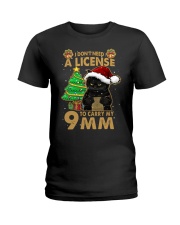 I Don't' Need A License To Carry My 9mm Ladies T-Shirt tile