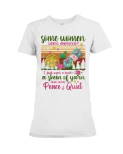 I Just Want A Hook A Skein Of Yarn - Crochet Premium Fit Ladies Tee tile