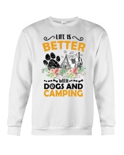 Life Is Better With Dogs And Camping Crewneck Sweatshirt tile