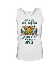 April Girl Who Loves Dogs And Like A Trip Unisex Tank tile