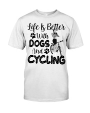 Life Is Better With Dogs And Cycling Classic T-Shirt tile