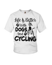 Life Is Better With Dogs And Cycling Youth T-Shirt tile