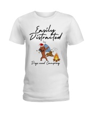 Easily Distracted by Dogs And Camping Ladies T-Shirt tile