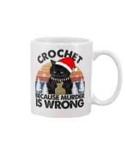 Crochet Because Murder Is Wrong Christmas Mug tile