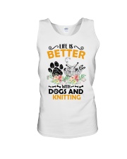 Life Is Better With Dogs And Knitting Unisex Tank tile