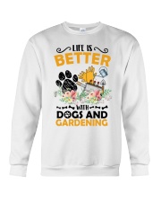 Life Is Better With Dogs And Gardening Crewneck Sweatshirt tile