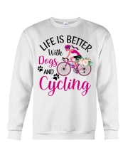 Life Is Better With Dogs And Cycling Crewneck Sweatshirt tile