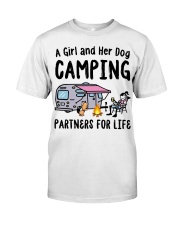 A Girl And Her Dog Camping Partner For Life Premium Fit Mens Tee tile