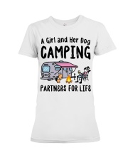A Girl And Her Dog Camping Partner For Life Premium Fit Ladies Tee tile