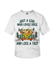 Just A Girl Who Loves Dogs And Like A Trip Youth T-Shirt tile