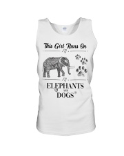 This Girl Runs On Elephants And Dogs Unisex Tank tile