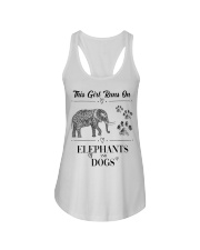 This Girl Runs On Elephants And Dogs Ladies Flowy Tank tile