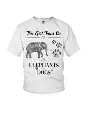 This Girl Runs On Elephants And Dogs Youth T-Shirt tile