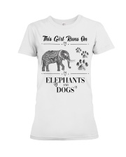 This Girl Runs On Elephants And Dogs Premium Fit Ladies Tee tile