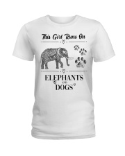 This Girl Runs On Elephants And Dogs Ladies T-Shirt tile