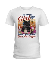 I'm Type Of Girl Perfectly Happy With Cat Yarn Ladies T-Shirt tile