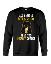 All I Need Is Beer And My Cat Crewneck Sweatshirt tile