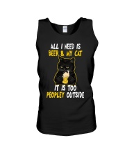 All I Need Is Beer And My Cat Unisex Tank tile
