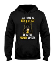 All I Need Is Beer And My Cat Hooded Sweatshirt front