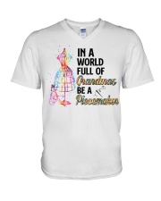 In A World Full Of Grandmas Be A Piecemaker V-Neck T-Shirt tile