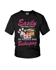 Easily Distracted By Poodle And Beekeeping Youth T-Shirt tile