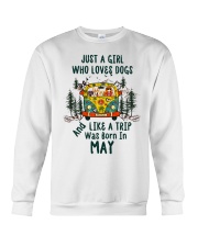 May Girl Who Loves Dogs And Like A Trip Crewneck Sweatshirt tile