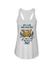 May Girl Who Loves Dogs And Like A Trip Ladies Flowy Tank tile