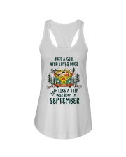 September Girl Who Loves Dogs And Like A Trip Ladies Flowy Tank tile