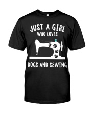 Just A Girl Who Loves Dogs And Sewing Classic T-Shirt tile
