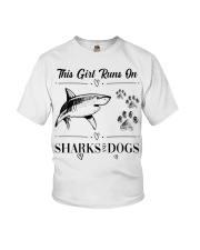 This Girl Runs On Sharks And Dogs Youth T-Shirt tile