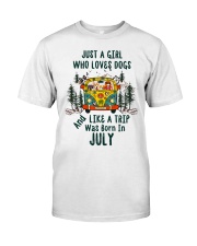 July Girl Who Loves Dogs And Like A Trip Classic T-Shirt tile