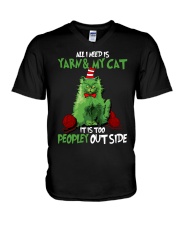 All I Need Is Yarn And My Cat V-Neck T-Shirt tile