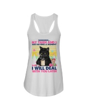 My Yarn And I Are Having A Moment - Black Cat Ladies Flowy Tank tile