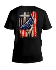 Cross Christ American Flag V-Neck T-Shirt thumbnail