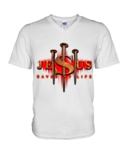 Jesus Saved My Life V-Neck T-Shirt front