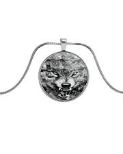 I LOVE WOLF Metallic Circle Necklace front
