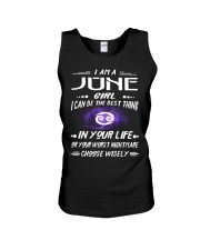 JUNE GIRL BEST OR WORST CHOOSE WISELY Unisex Tank thumbnail