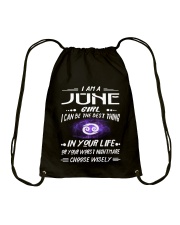 JUNE GIRL BEST OR WORST CHOOSE WISELY Drawstring Bag thumbnail