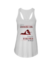 JUST A LOUISIANA GIRL IN A VIRGINIA WORLD Ladies Flowy Tank thumbnail