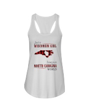 JUST A WISCONSIN GIRL IN A NORTH CAROLINA WORLD Ladies Flowy Tank thumbnail