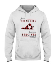 JUST A TEXAS GIRL IN A VIRGINIA WORLD Hooded Sweatshirt front