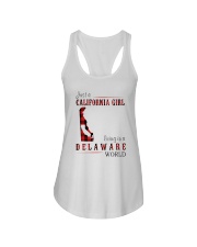 JUST A CALIFORNIA GIRL IN A DELAWARE WORLD Ladies Flowy Tank thumbnail