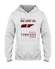 JUST A NEW JERSEY GIRL IN A TENNESSEE WORLD Hooded Sweatshirt front