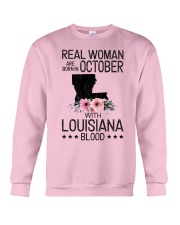 WOMAN BORN IN OCTOBER WITH LOUISIANA BLOOD Crewneck Sweatshirt thumbnail