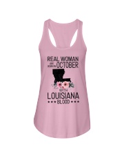 WOMAN BORN IN OCTOBER WITH LOUISIANA BLOOD Ladies Flowy Tank thumbnail